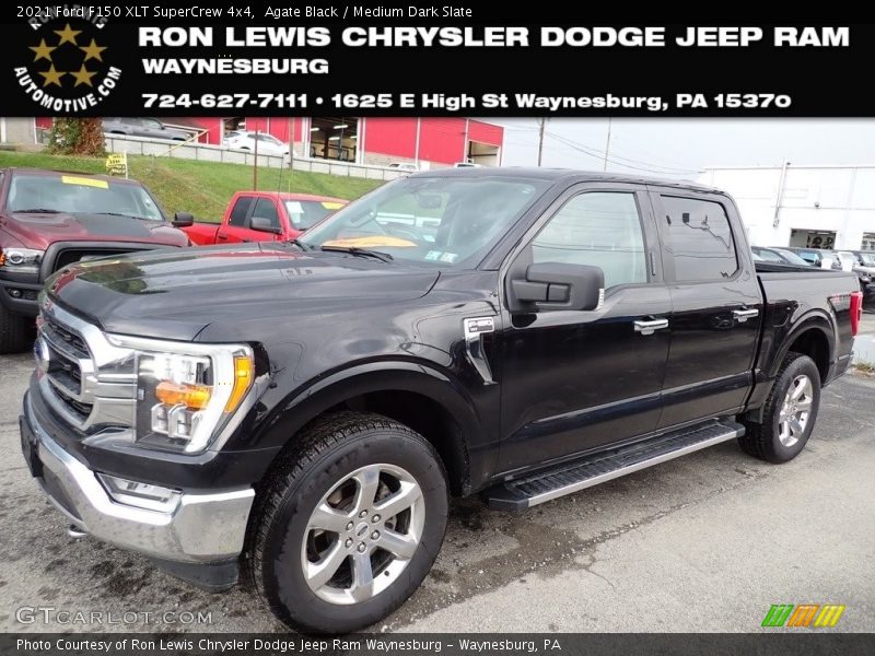 Agate Black / Medium Dark Slate 2021 Ford F150 XLT SuperCrew 4x4