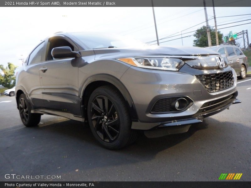 Modern Steel Metallic / Black 2021 Honda HR-V Sport AWD