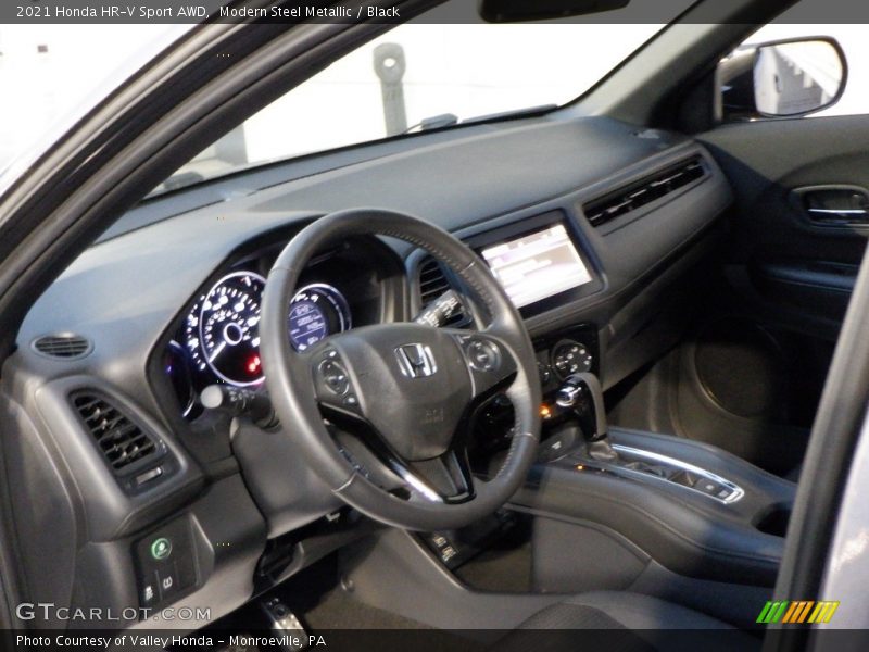 Modern Steel Metallic / Black 2021 Honda HR-V Sport AWD