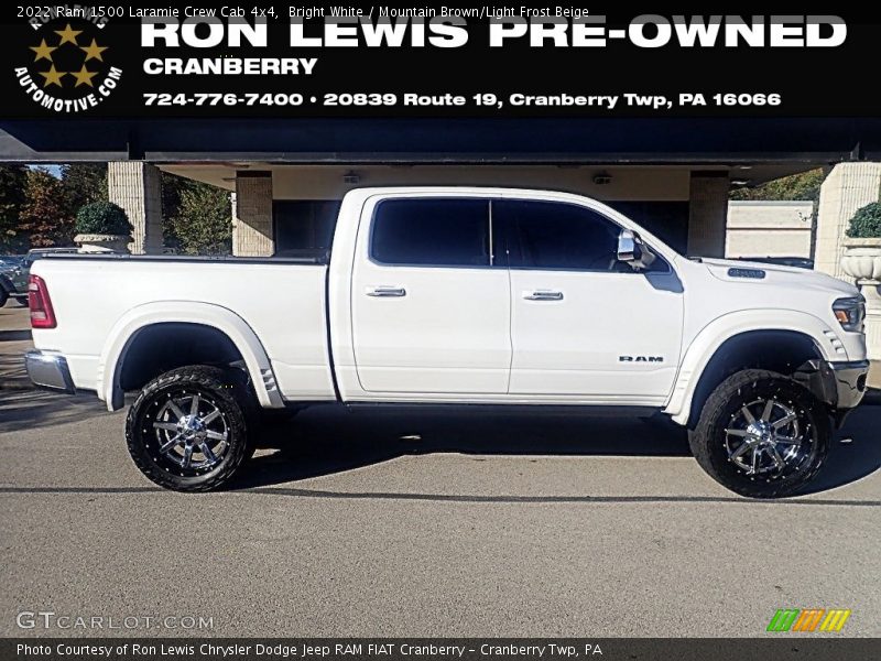 Bright White / Mountain Brown/Light Frost Beige 2022 Ram 1500 Laramie Crew Cab 4x4