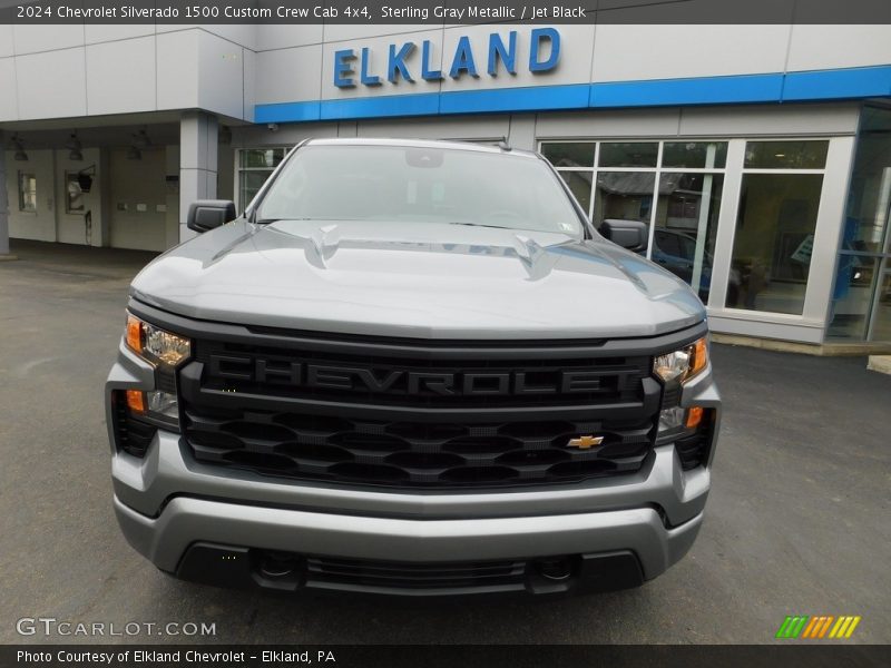 Sterling Gray Metallic / Jet Black 2024 Chevrolet Silverado 1500 Custom Crew Cab 4x4