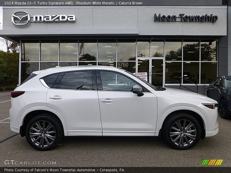 Rhodium White Metallic / Caturra Brown 2024 Mazda CX-5 Turbo Signature AWD