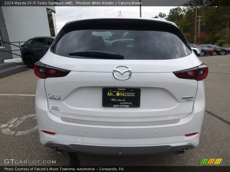 Rhodium White Metallic / Caturra Brown 2024 Mazda CX-5 Turbo Signature AWD
