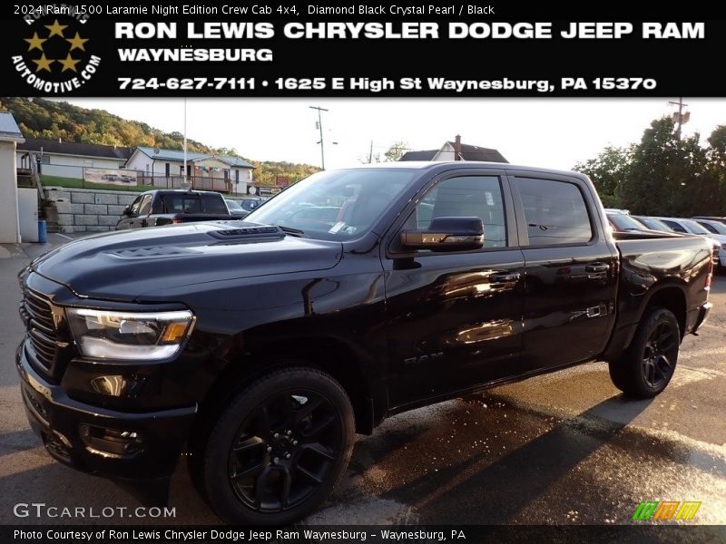 Diamond Black Crystal Pearl / Black 2024 Ram 1500 Laramie Night Edition Crew Cab 4x4