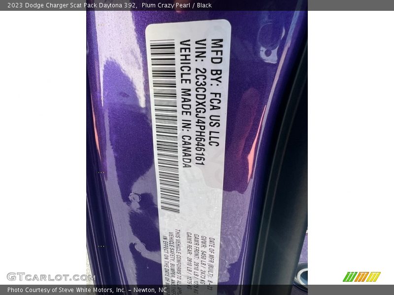 Plum Crazy Pearl / Black 2023 Dodge Charger Scat Pack Daytona 392