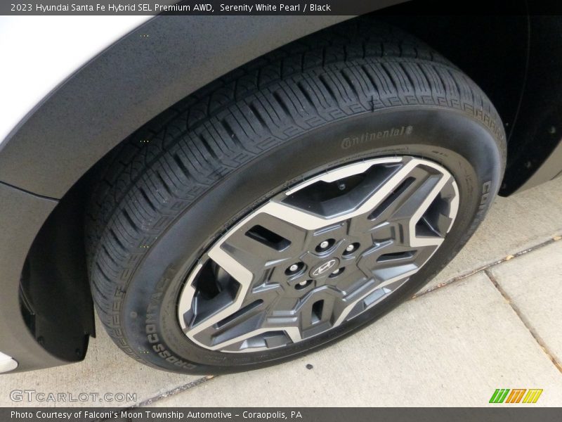 Serenity White Pearl / Black 2023 Hyundai Santa Fe Hybrid SEL Premium AWD