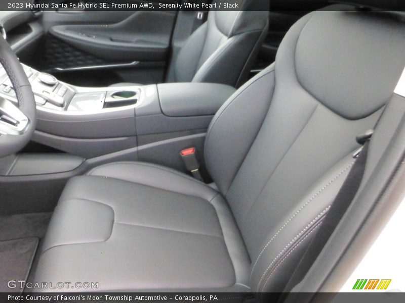 Serenity White Pearl / Black 2023 Hyundai Santa Fe Hybrid SEL Premium AWD