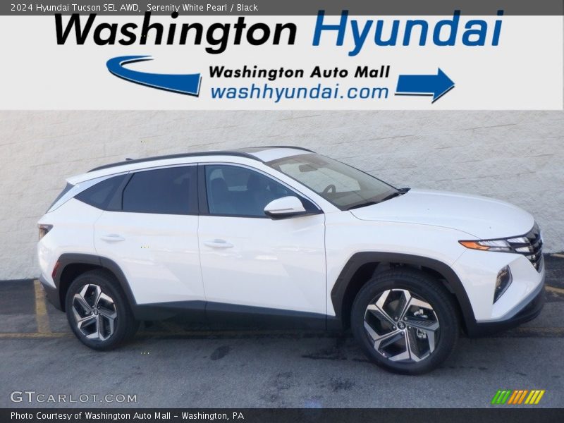 Serenity White Pearl / Black 2024 Hyundai Tucson SEL AWD