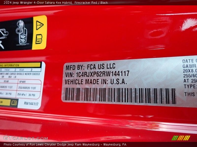 Firecracker Red / Black 2024 Jeep Wrangler 4-Door Sahara 4xe Hybrid