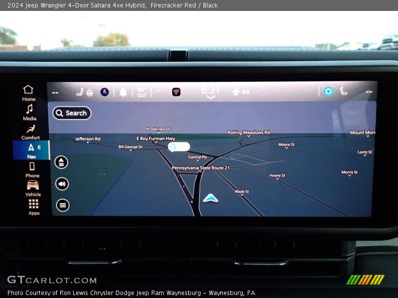 Navigation of 2024 Wrangler 4-Door Sahara 4xe Hybrid