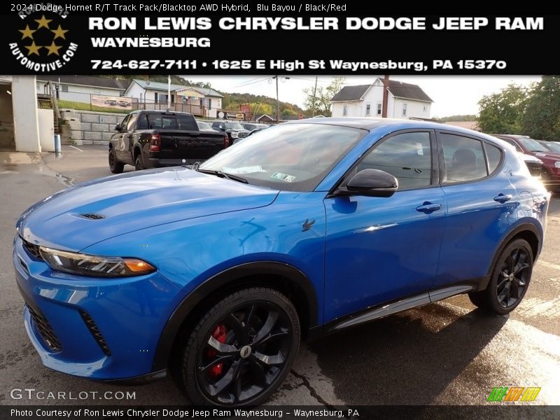 Blu Bayou / Black/Red 2024 Dodge Hornet R/T Track Pack/Blacktop AWD Hybrid