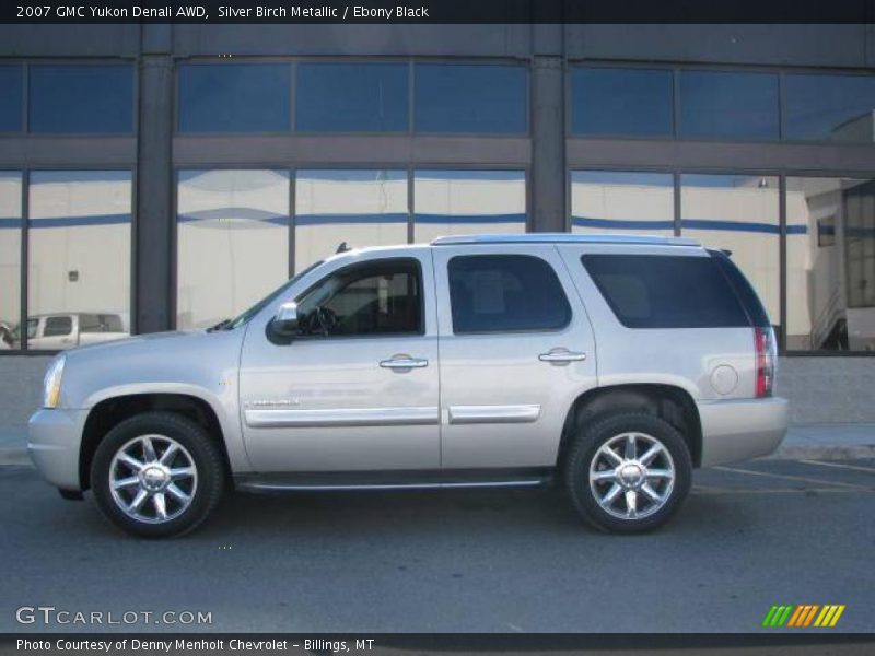 Silver Birch Metallic / Ebony Black 2007 GMC Yukon Denali AWD