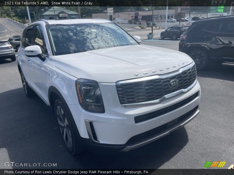 Snow White Pearl / Gray 2021 Kia Telluride S AWD