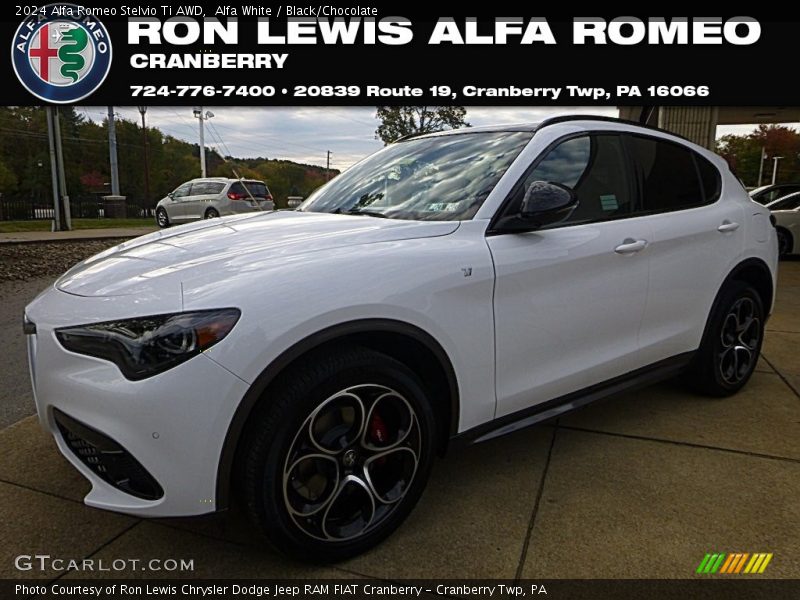 Alfa White / Black/Chocolate 2024 Alfa Romeo Stelvio Ti AWD