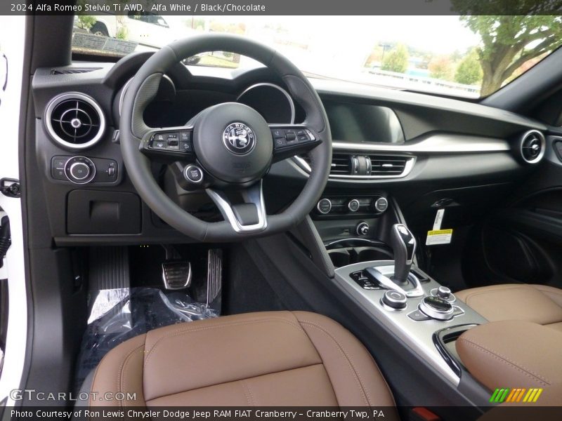  2024 Stelvio Ti AWD Black/Chocolate Interior