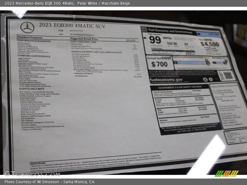 Polar White / Macchiato Beige 2023 Mercedes-Benz EQB 300 4Matic