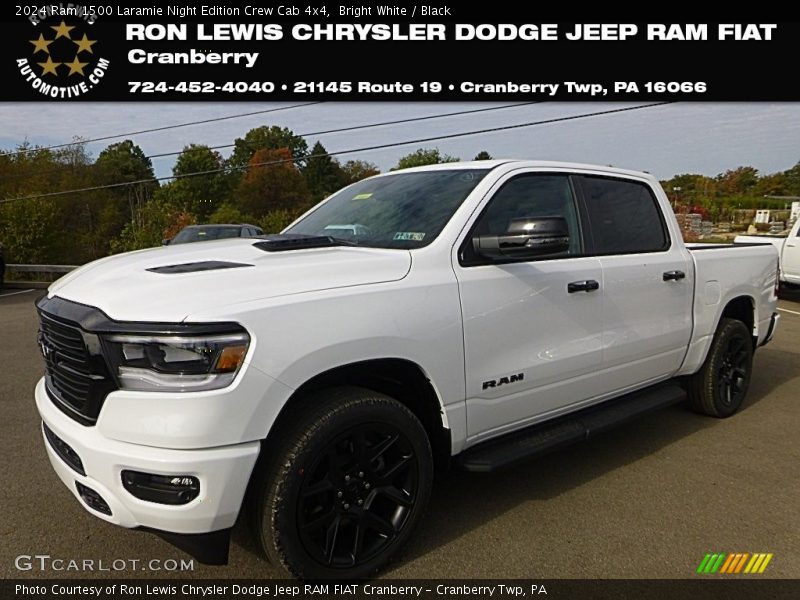 Bright White / Black 2024 Ram 1500 Laramie Night Edition Crew Cab 4x4