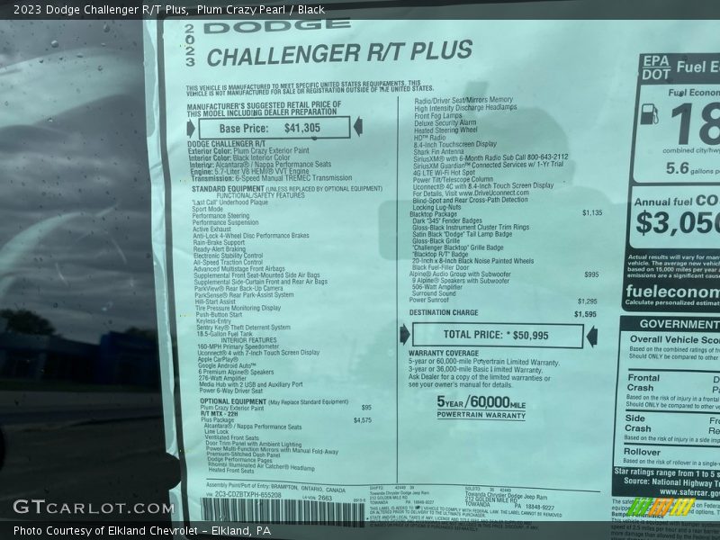 Plum Crazy Pearl / Black 2023 Dodge Challenger R/T Plus