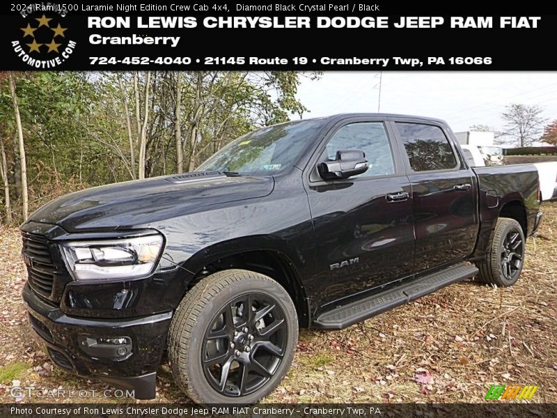 Diamond Black Crystal Pearl / Black 2024 Ram 1500 Laramie Night Edition Crew Cab 4x4