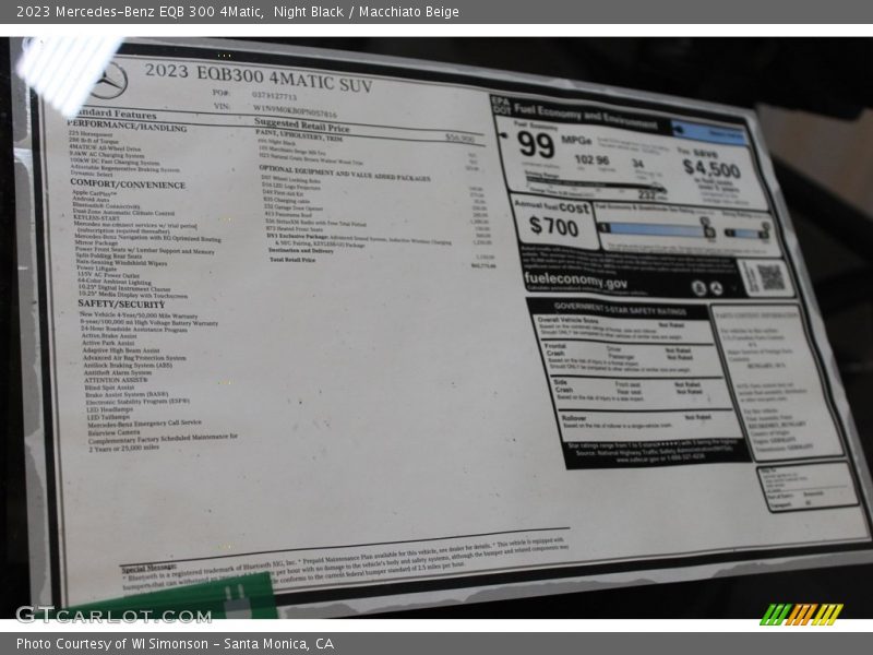 Night Black / Macchiato Beige 2023 Mercedes-Benz EQB 300 4Matic