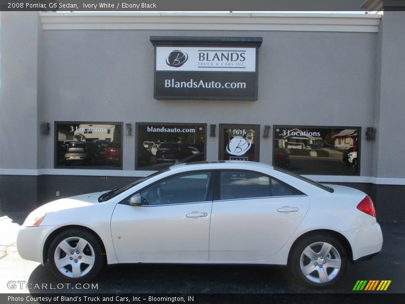 Ivory White / Ebony Black 2008 Pontiac G6 Sedan