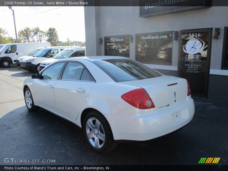 Ivory White / Ebony Black 2008 Pontiac G6 Sedan