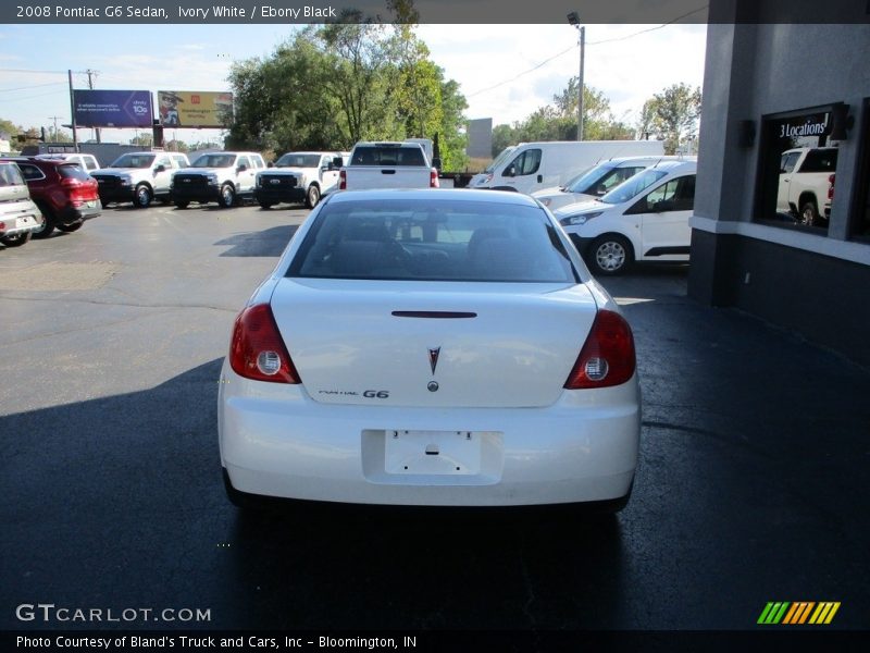 Ivory White / Ebony Black 2008 Pontiac G6 Sedan