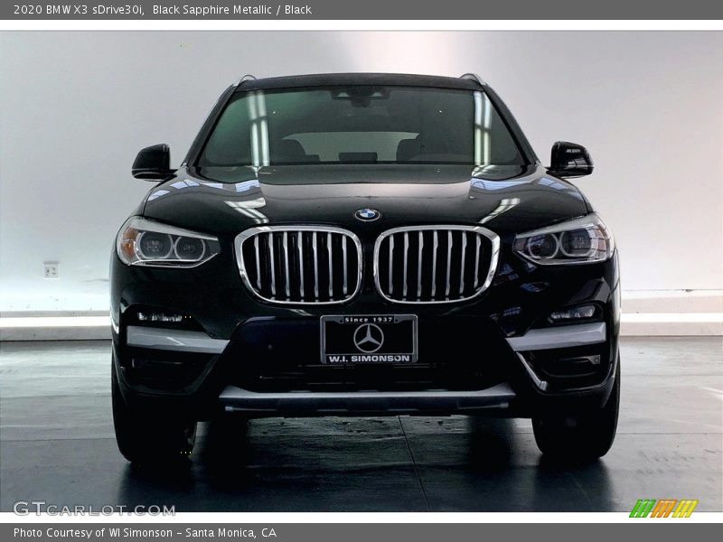 Black Sapphire Metallic / Black 2020 BMW X3 sDrive30i