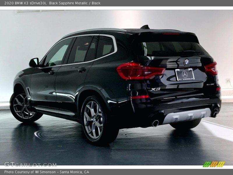 Black Sapphire Metallic / Black 2020 BMW X3 sDrive30i