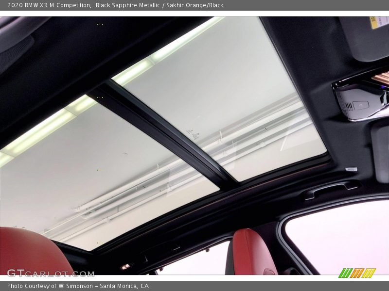 Sunroof of 2020 X3 M Competition