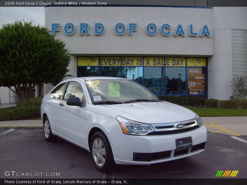 Oxford White / Medium Stone 2008 Ford Focus S Coupe