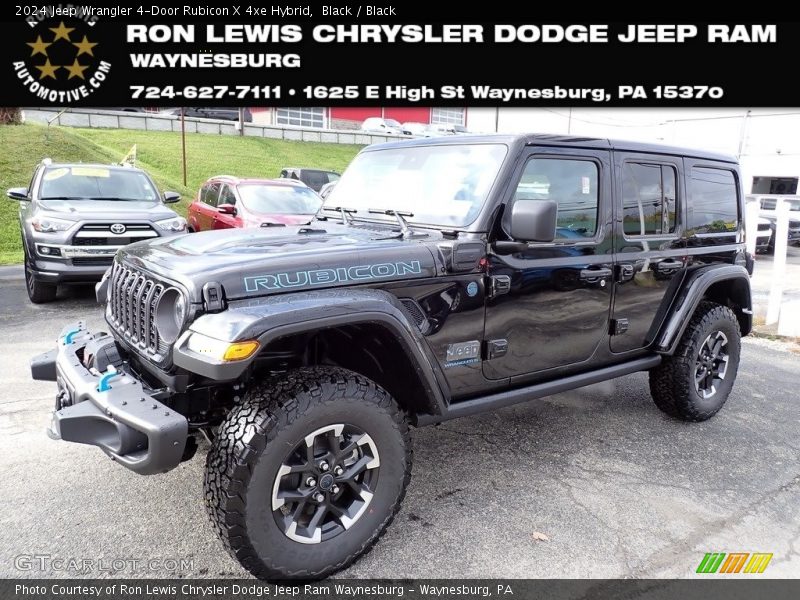 Black / Black 2024 Jeep Wrangler 4-Door Rubicon X 4xe Hybrid