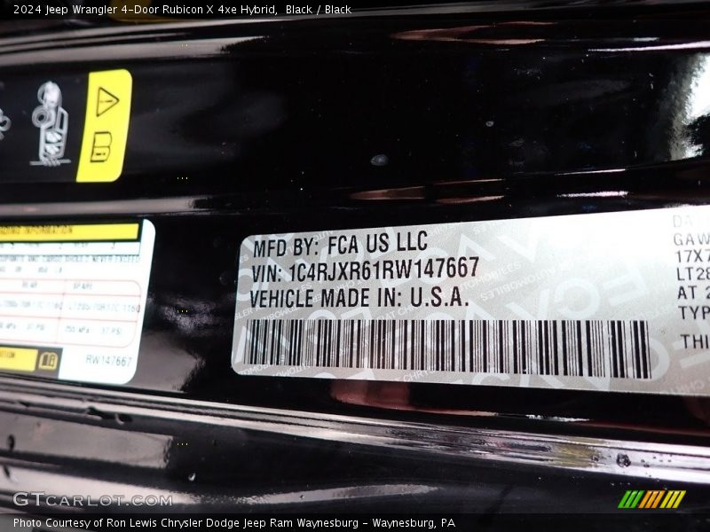Black / Black 2024 Jeep Wrangler 4-Door Rubicon X 4xe Hybrid