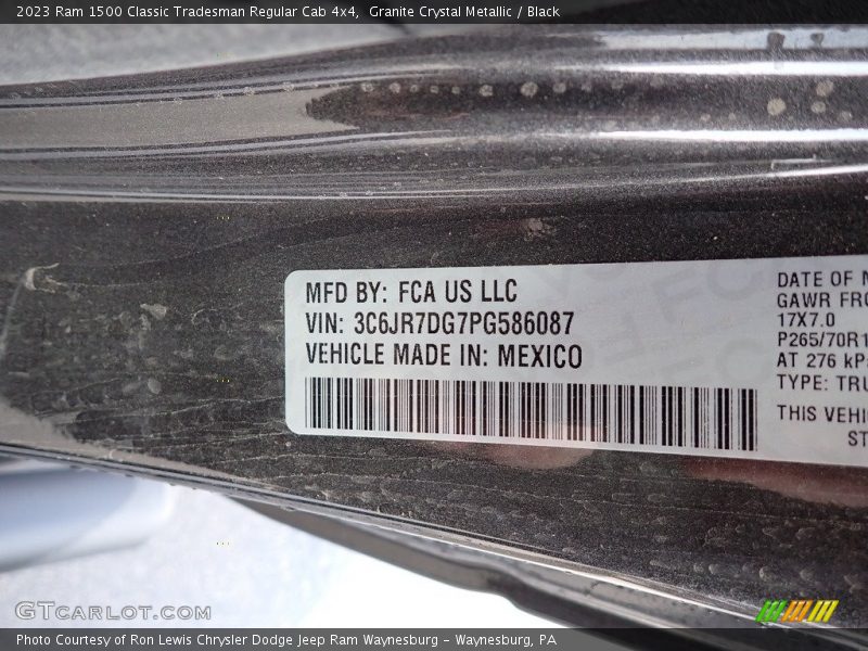 Granite Crystal Metallic / Black 2023 Ram 1500 Classic Tradesman Regular Cab 4x4