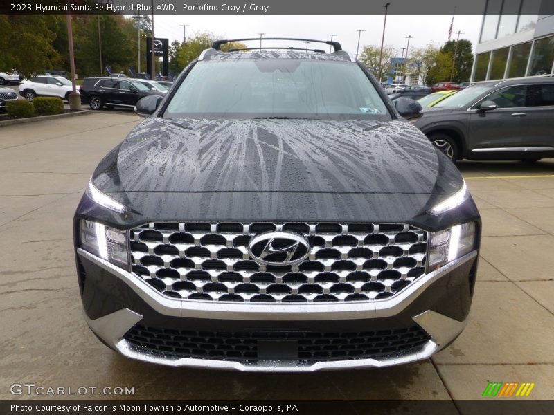 Portofino Gray / Gray 2023 Hyundai Santa Fe Hybrid Blue AWD