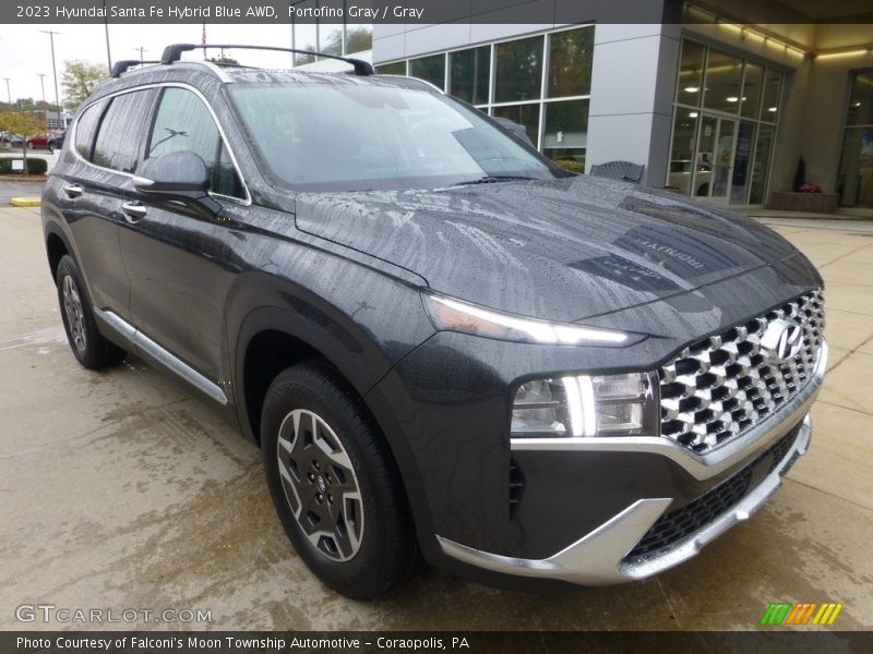 Portofino Gray / Gray 2023 Hyundai Santa Fe Hybrid Blue AWD