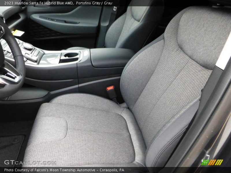 Front Seat of 2023 Santa Fe Hybrid Blue AWD