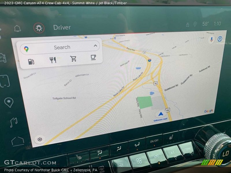 Navigation of 2023 Canyon AT4 Crew Cab 4x4