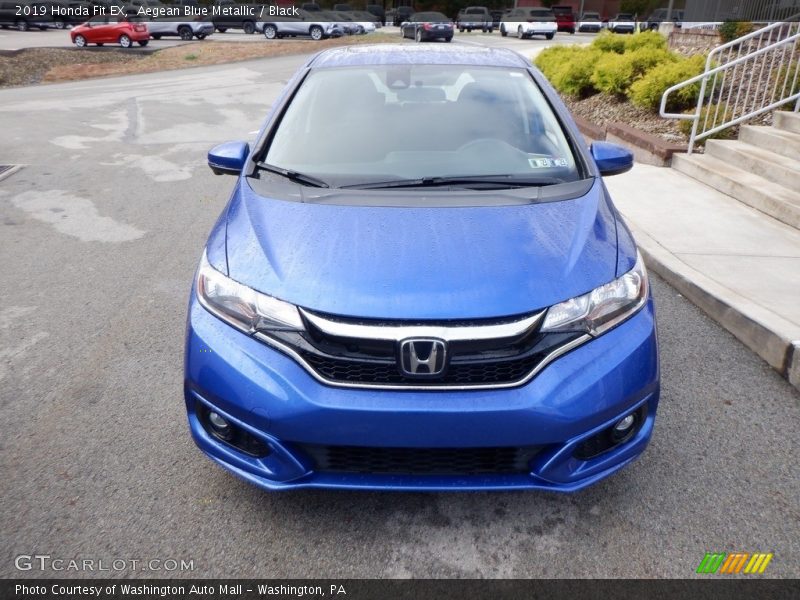 Aegean Blue Metallic / Black 2019 Honda Fit EX