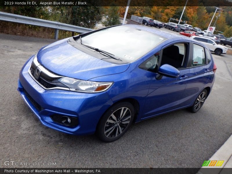 Aegean Blue Metallic / Black 2019 Honda Fit EX