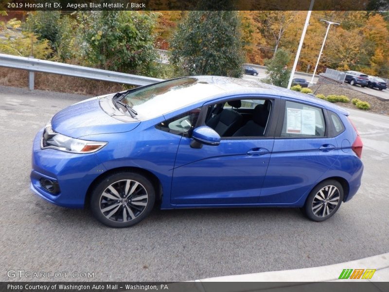 Aegean Blue Metallic / Black 2019 Honda Fit EX