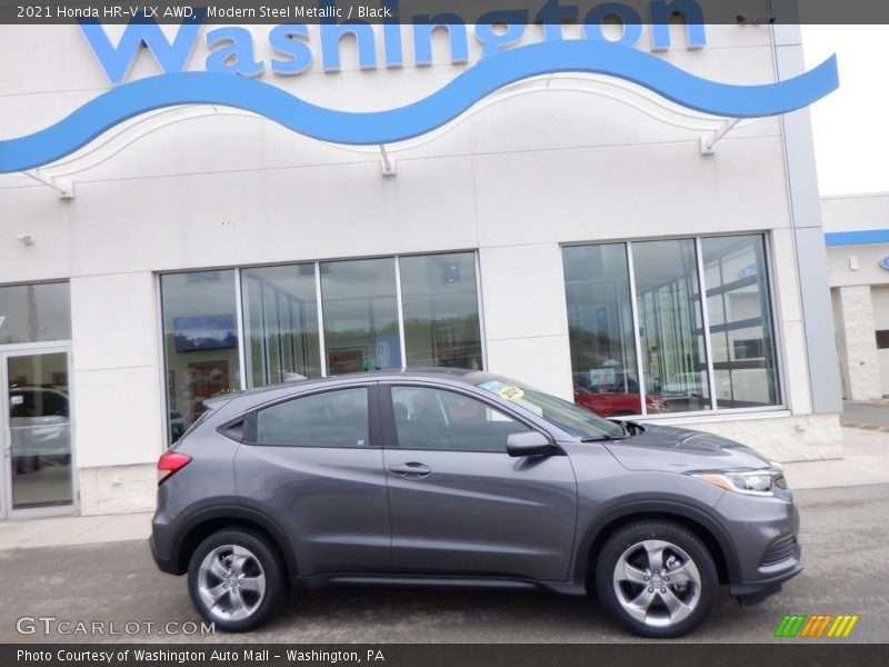 Modern Steel Metallic / Black 2021 Honda HR-V LX AWD