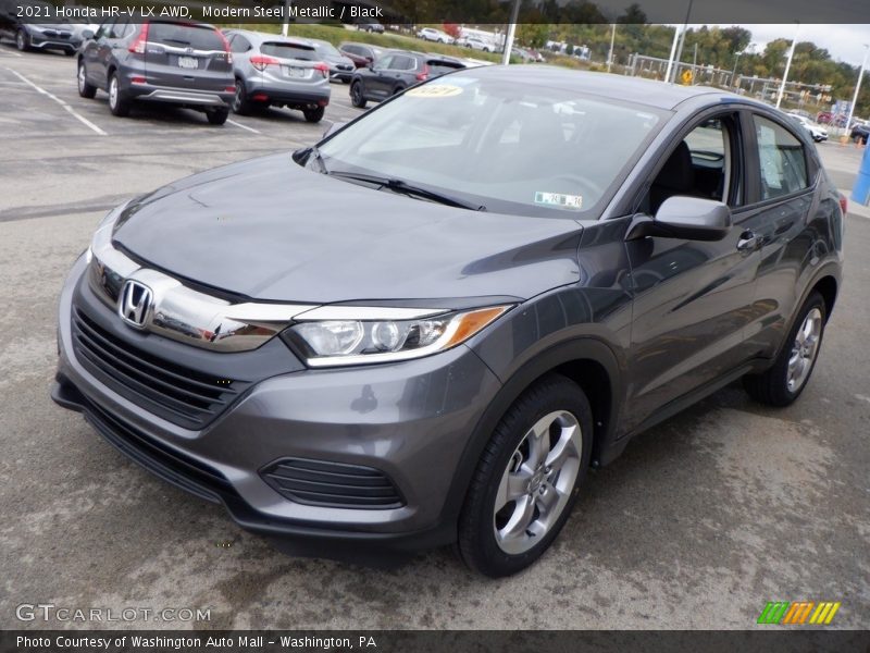 Modern Steel Metallic / Black 2021 Honda HR-V LX AWD