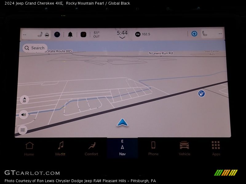 Navigation of 2024 Grand Cherokee 4XE