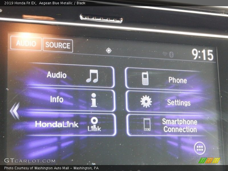Aegean Blue Metallic / Black 2019 Honda Fit EX