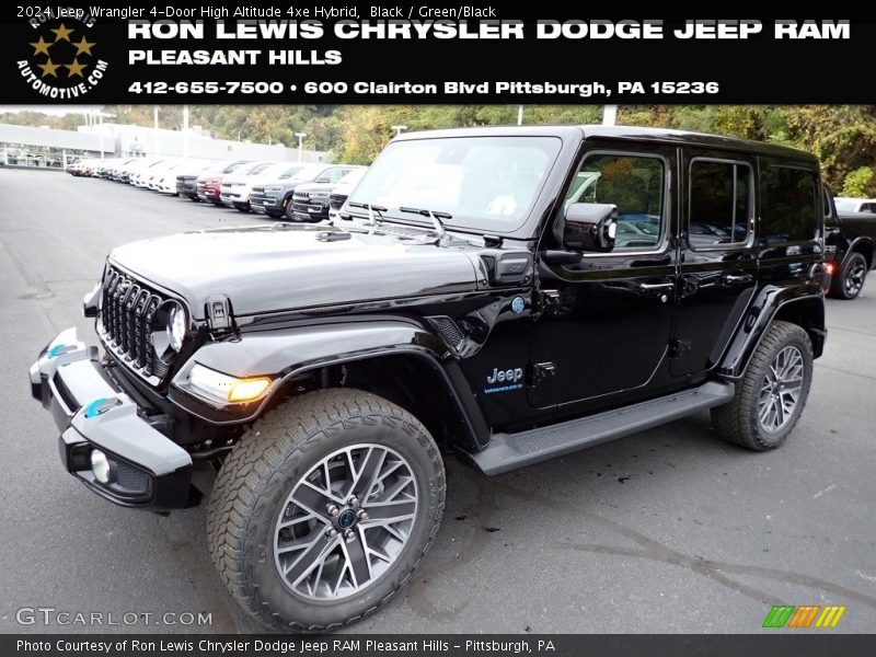 Black / Green/Black 2024 Jeep Wrangler 4-Door High Altitude 4xe Hybrid