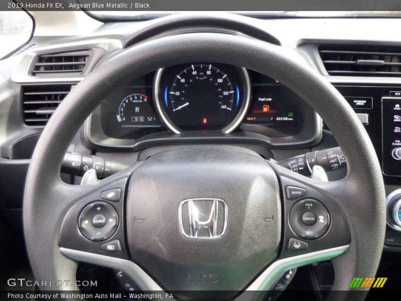 Aegean Blue Metallic / Black 2019 Honda Fit EX