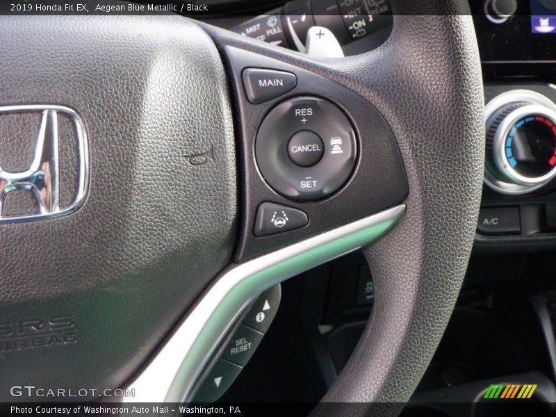 Aegean Blue Metallic / Black 2019 Honda Fit EX