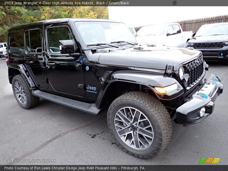 Black / Green/Black 2024 Jeep Wrangler 4-Door High Altitude 4xe Hybrid