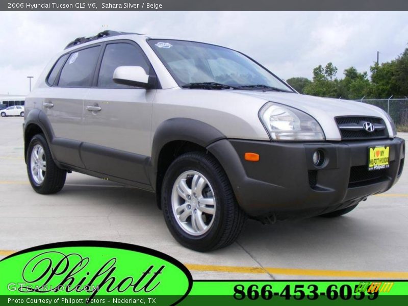 Sahara Silver / Beige 2006 Hyundai Tucson GLS V6